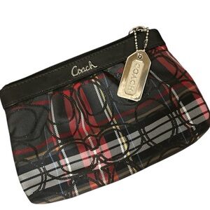 Y2K Coach Signature Poppy Tartan Plaid with Silver Coach Tag - Retails $169